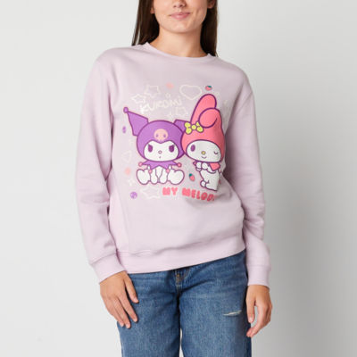 Juniors My Melody And Kuromi Womens Crew Neck Long Sleeve Hello Kitty Sweatshirt
