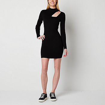by&by Juniors Cut Out Long Sleeve Sweater Dress