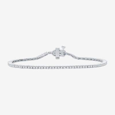 (H-I / Si2-I1) 1 CT. T.W. Lab Grown White Diamond 10K or 14K White or Yellow Gold 7.25 Inch Tennis Bracelet