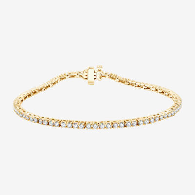 (H-I / Si2-I1) 2 CT. T.W. Lab Grown White Diamond 10K or 14K White or Yellow Gold 7.25 Inch Tennis Bracelet