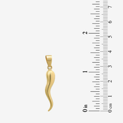 Italian Horn Mens 10K Gold Pendant