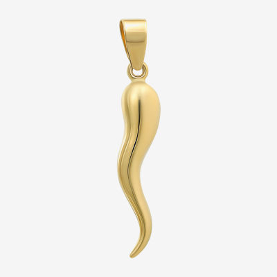 Italian Horn Mens 10K Gold Pendant