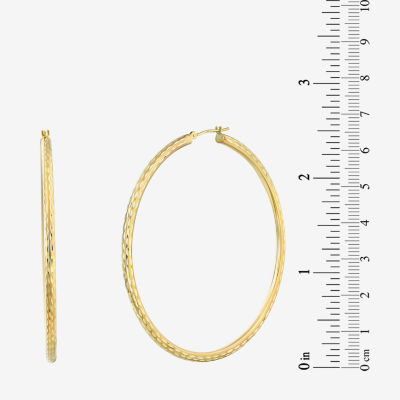 10K Gold 60mm Heart Hoop Earrings