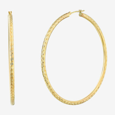 10K Gold 60mm Heart Hoop Earrings