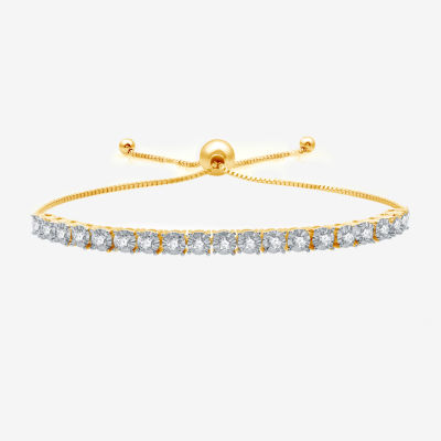 (G/ Si1-Si2) 1 CT. T.W. Lab Grown Diamond 14K Gold Over Silver Sterling Silver Bolo Bracelet