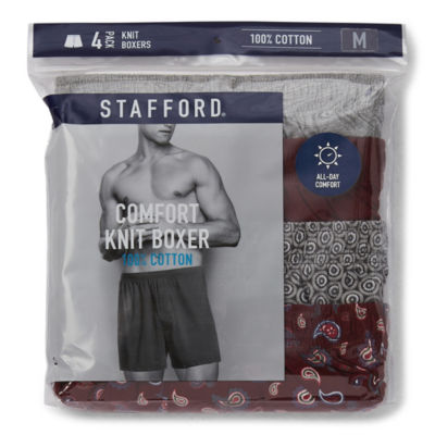 Stafford Knit Mens 4 Pack Boxers