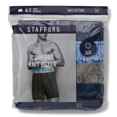 Stafford Knit Mens 4 Pack Boxers