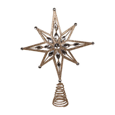 Kurt Adler 15in Un-Lit Gold Glittered Star Christmas Tree Topper