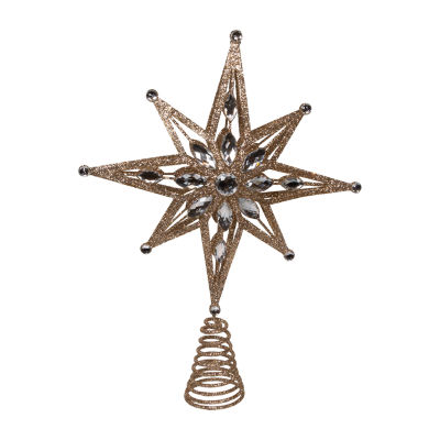 Kurt Adler 15in Un-Lit Gold Glittered Star Christmas Tree Topper