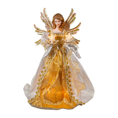 Kurt Adler 16in Ombre Silver/Gold Angel Christmas Tree Topper