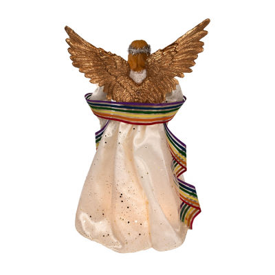 Kurt Adler 14in 10-Light Pride Angel Christmas Tree Topper