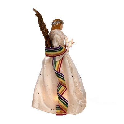 Kurt Adler 14in 10-Light Pride Angel Christmas Tree Topper