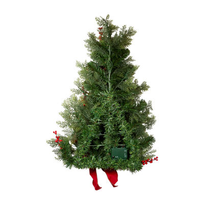 Kurt Adler Battery-Operated Red Bow 2 Foot Pre-Lit Cedar Christmas Tree