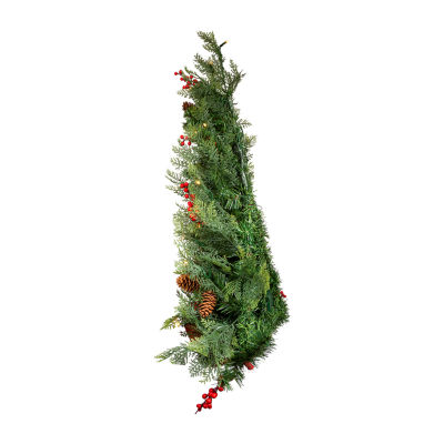 Kurt Adler Battery-Operated Red Bow 2 Foot Pre-Lit Cedar Christmas Tree