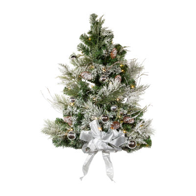 Kurt Adler Bow 2 Foot Pre-Lit Pine Christmas Tree
