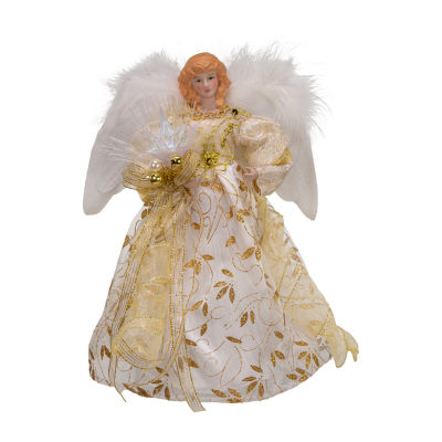 Kurt Adler 12in Battery-Operated Gold Angel Christmas Tree Topper