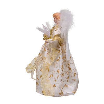 Kurt Adler 12in Battery-Operated Gold Angel Christmas Tree Topper