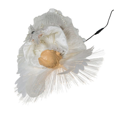 Kurt Adler 16in Ivory/Clear Angel Christmas Tree Topper