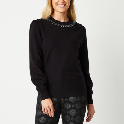 Calvin Klein Women's Long Sleeve Lurex Cold Shoulder Top Black X-Large 