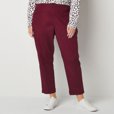 Liz Claiborne Mid Rise Plus Cropped Pants JCPenney