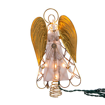 Capiz Angel Lighted Tree Topper