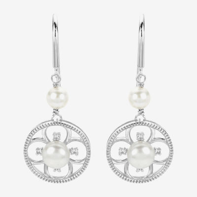 Cultured Freshwater Pearl Sterling Silver Drop Earrings