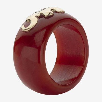 Elephant 11M Genuine Red Jade 10K Gold Band