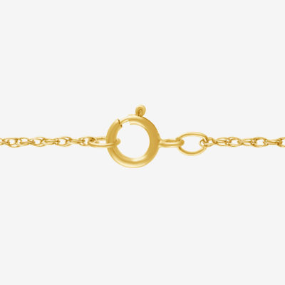Womens Gemstone 10K Gold 6MM Round Pendant Necklace
