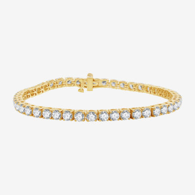 (H-I / Si2-I1) 9 CT. T.W. Lab Grown White Diamond 10K or 14K White or Yellow Gold 7.25 Inch Tennis Bracelet