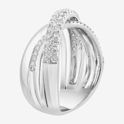 Effy  (G-H / Vs1-Vs2) Womens 3/4 CT. T.W. Lab Grown White Diamond 14K White Gold Cocktail Ring