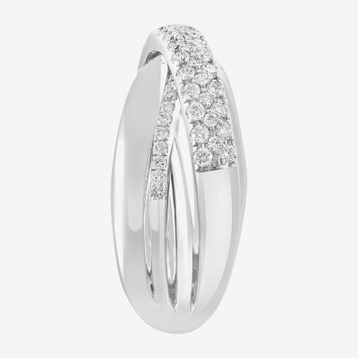 Effy  (G-H / Vs1-Vs2) Womens 3/4 CT. T.W. Lab Grown White Diamond 14K White Gold Cocktail Ring