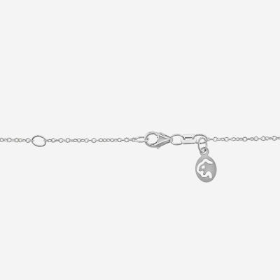 Effy  Womens 3/8 CT. T.W. Natural White Diamond 14K White Gold Heart 16 Inch Pendant Necklace