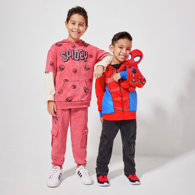 Disney Collection Little & Big Boys Spiderman Fleece Zipper Hoodie