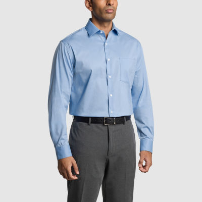 Van Heusen Everyday Defense Mens Regular Fit Stretch Fabric Wrinkle Free Long Sleeve Dress Shirt