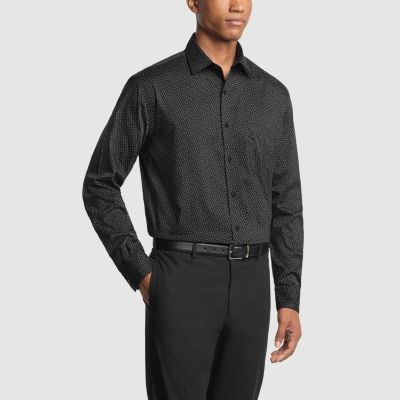 Van Heusen Mens Regular Fit Stretch Fabric Wrinkle Free Long Sleeve Dress Shirt