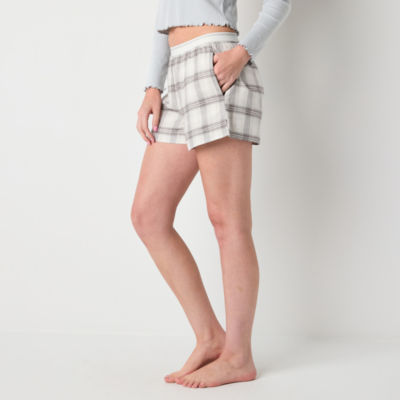 Arizona Body Womens Juniors Flannel Pajama Shorts