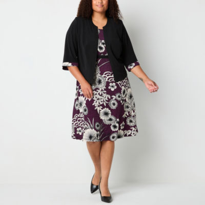 Studio 1 Womens Plus Midi Jacket Dress