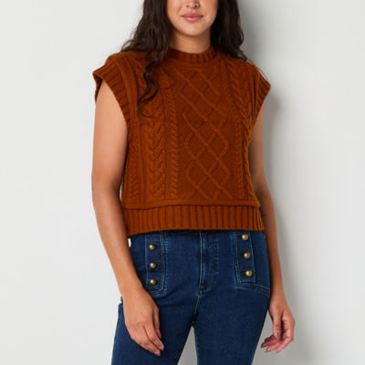 Ryegrass Womens Sleeveless Rib Knit Pullover Sweater