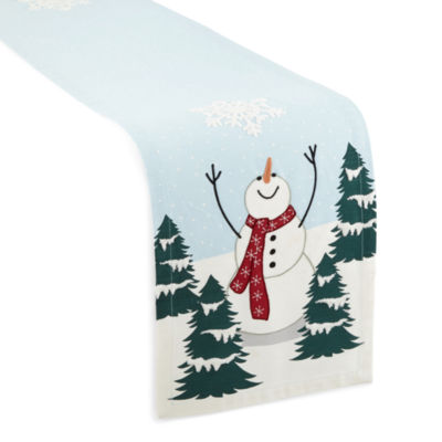 North Pole Trading Co. Christmas Snowman Table Runner