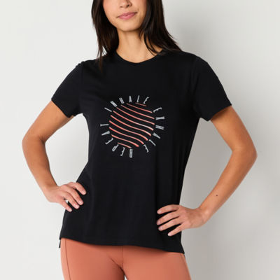 Xersion Womens Crew Neck Short Sleeve Graphic T-Shirt