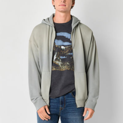 Arizona Mens Long Sleeve Washed Full Zip Hoodie