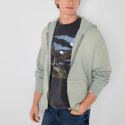 Arizona Mens Long Sleeve Washed Full Zip Hoodie