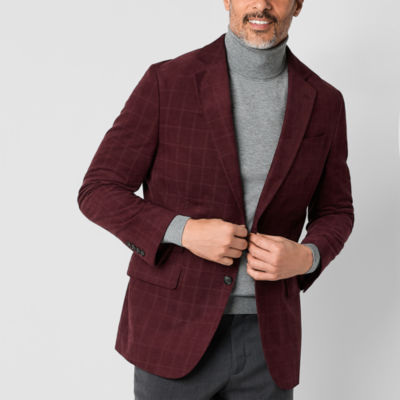 Stafford Mens Checked Classic Fit Sport Coat