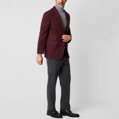 Stafford Mens Checked Classic Fit Sport Coat