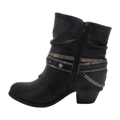 Pop Womens Lantern Block Heel Booties