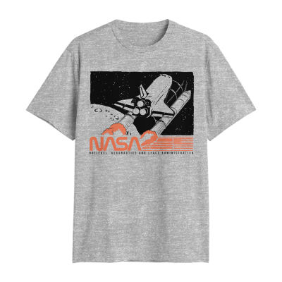 Big and Tall Mens Crew Neck Short Sleeve Regular Fit NASA Graphic T-Shirt