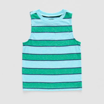 Okie Dokie Toddler Little Boys Crew Neck Short Sleeve Tank Top 7 Green 4$