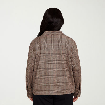 Hearts Of Palm Womens Plus Lightweight Shirt Jacket