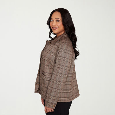 Hearts Of Palm Womens Plus Lightweight Shirt Jacket