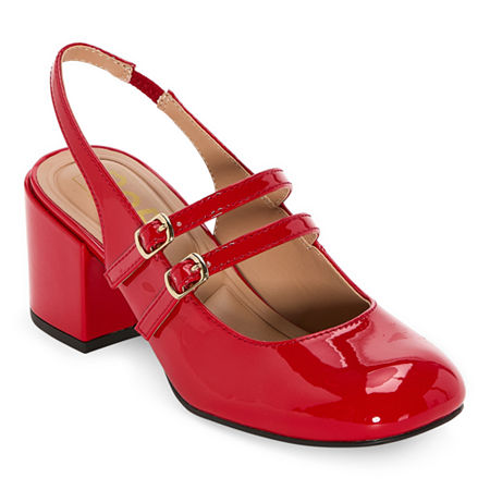Pop Womens Zaviera Heeled Sandals, 7 Medium, Red
